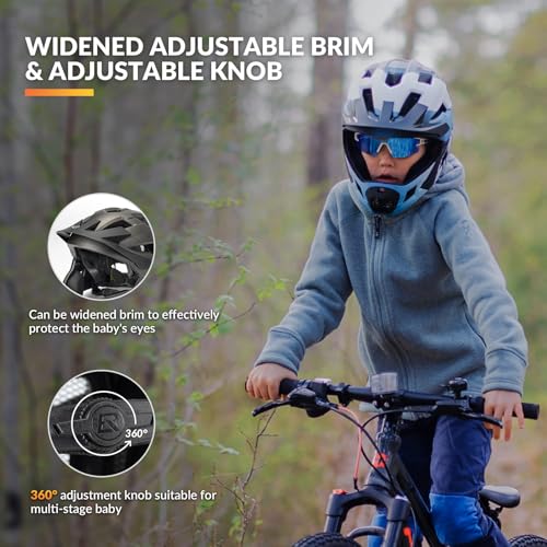 ROCKBROS Kids Full Face Bike Helmet Adjustable Detachable Protection - image 5