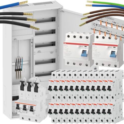 WITTKOWARE Einfamilienhaus Komplett-Zählerschrank 1x 3-Punkt Zählerplatz Verteilerfeld/APZ 2x FI 40/0 03A 24x Sicherungsautomaten B16A Verdrahtungsmaterial SLS 63A