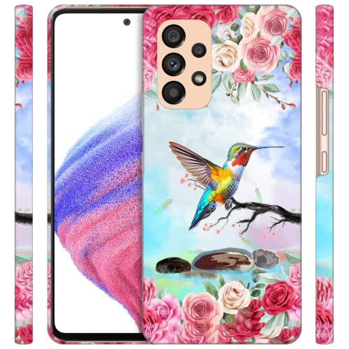 Coque Samsung A23 5G anti-rayure rigide motif fleurs rose