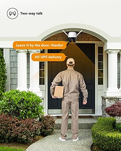 Outdoor Security Camera with 30m Color Night Vision, 4MP 2.5K 360° PTZ CCTV Surveillance Camera with Pan Tilt, WiFi Wireless Home Camera, Motion Detection/2-Way Audio/SD Cloud Storage/Work with Alexa