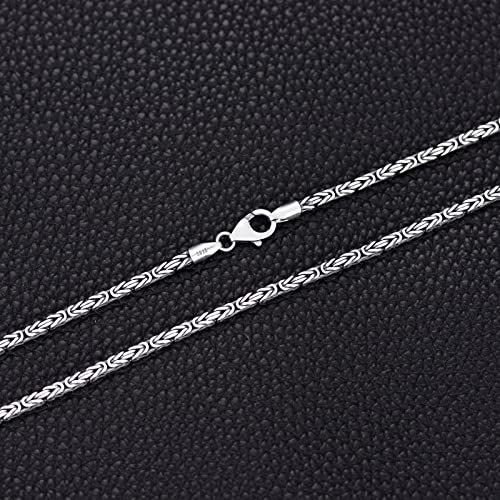 Pdtjmtg 925 Sterling Silver Byzantine Chain 2.5Mm Byzantine Link Chain Necklace For Men Women 18, 20, 22, 24, 26 Inch (Chain Length: 18 Inches) #TOP3