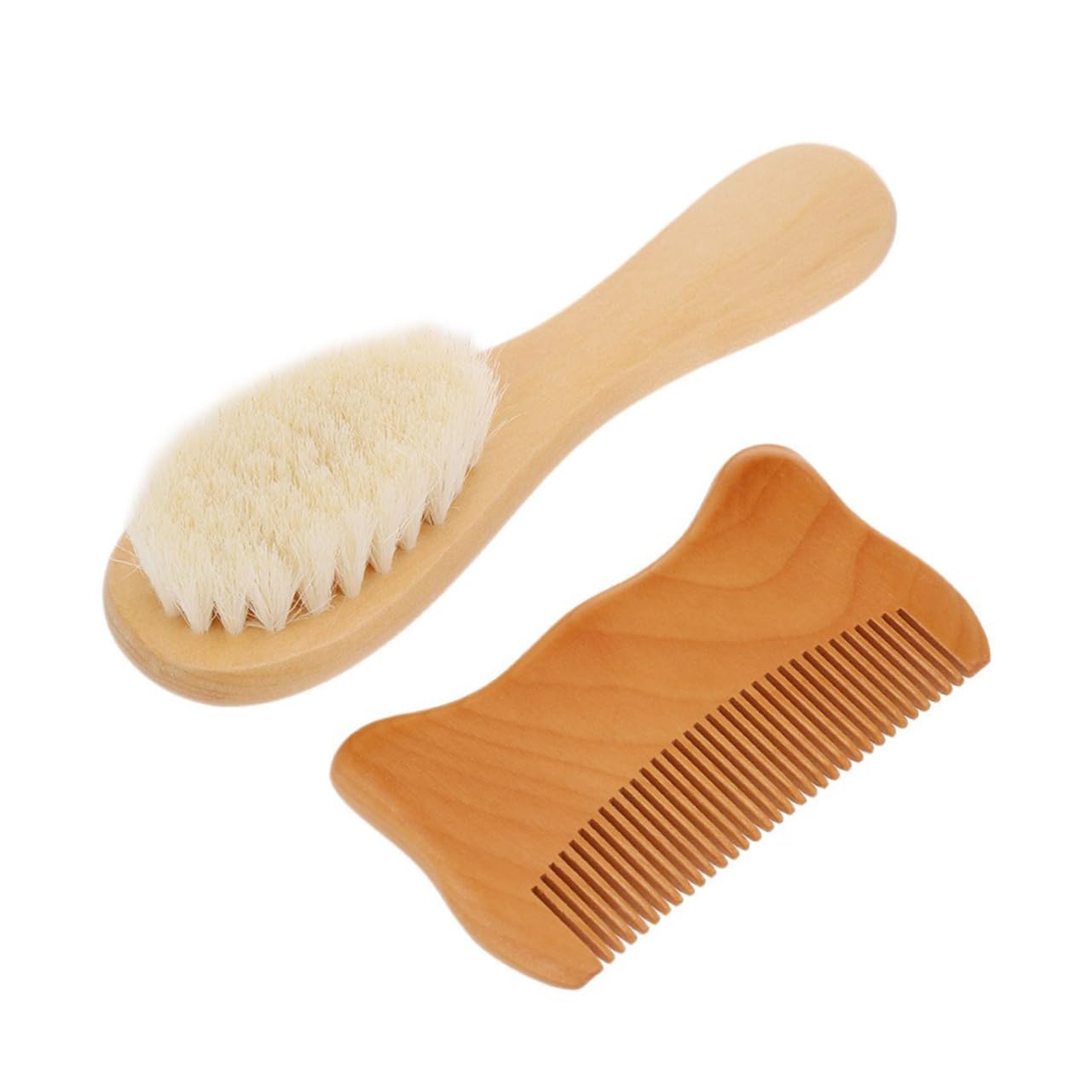 FRCOLOR 6 Pcs Comb Brush Set Bathing Brush Wooden Comb Newborn Grooming Kit Easy Use