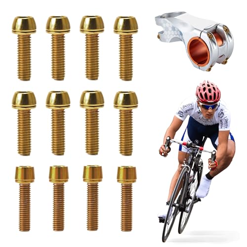 12 Vis Vélo M5 X 18 Mm Avec Rondelles – Tête Conique, Acier Robuste, Pour Porte-bidon, Potence, Freins à Disque VTT