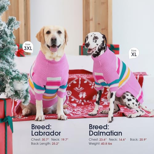 IECOii Hundepullover in Extragröße, XXXXL Hundepullover für extra große Rassen,gestrickter Hundepullover für große Hunde Jungen Mädchen,Hunde Outfits für kaltes Wetter für Dobermann,Deutsche Dogge,4XL