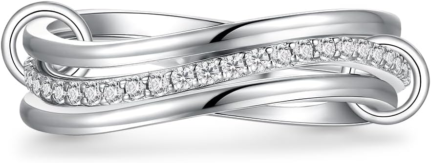 Fenthring Stackable Rings for Women Sterling Silver 925 Stacking Rings Jewelry Birthday Valentines Christmas Gifts