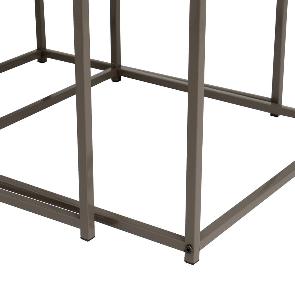 LOLAhome | Set 2 Mesas de Centro | Mesa Nido Pequeña para Salón o Comedor Oficina| Mesita Auxiliar Cuadrada Sofá| Madera y Metal Ceniza