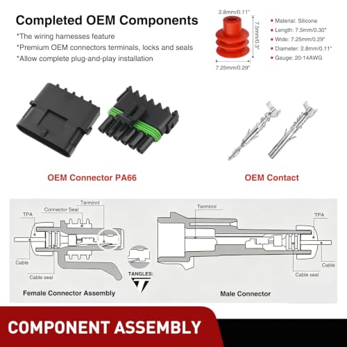 Image of Nilight 78PCS 3 Kits 6 Pin Waterproof Automotive Electrical Connector Kit