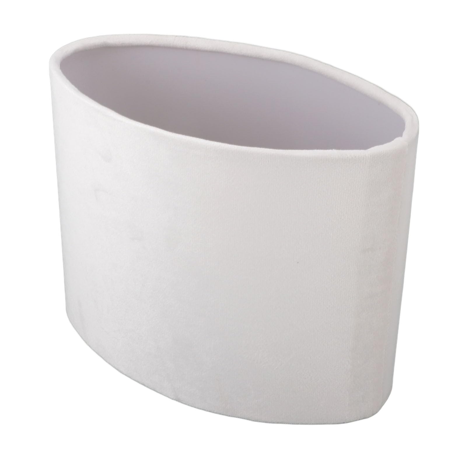 Oval Lamp Shade Elegant Modern Soft Illumination for Bedroom Living Room Office Lint Fabric White 12.5cm 23cm 18cm