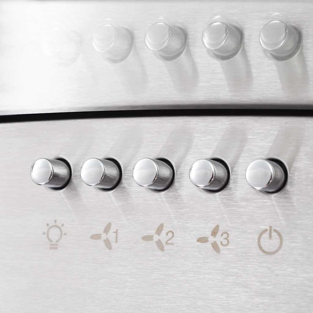 Okap kuchenny montowany na ścianie 90 cm ze stali nierdzewnej z hartowanym szkłem, wydajność powietrza 756 m³/h, oświetlenie LED, 3-stopniowe odsysanie, w zestawie filtr węglowy i aluminiowy