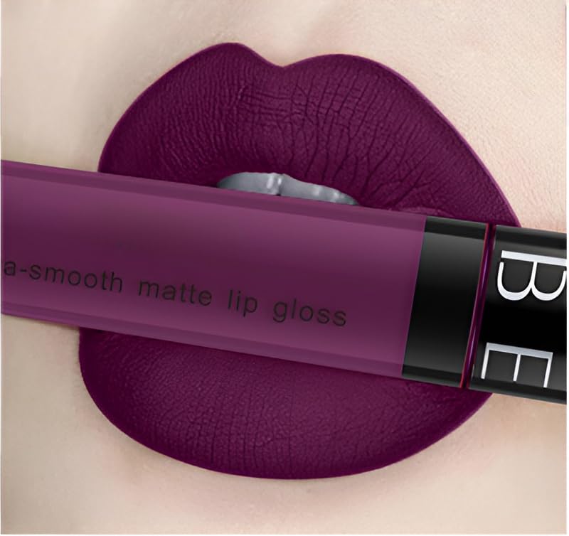 Esmalte de labios de copa antiadherente mate de 11 colores, brillo de labios no decolorante, lápiz labial de 0.34 onzas líquidas