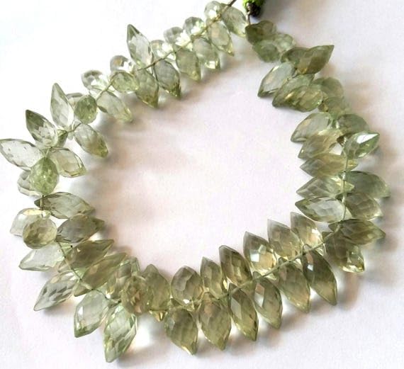 Améthyste verte pierres naturelles facettées gouttes pour création bijoux E2045