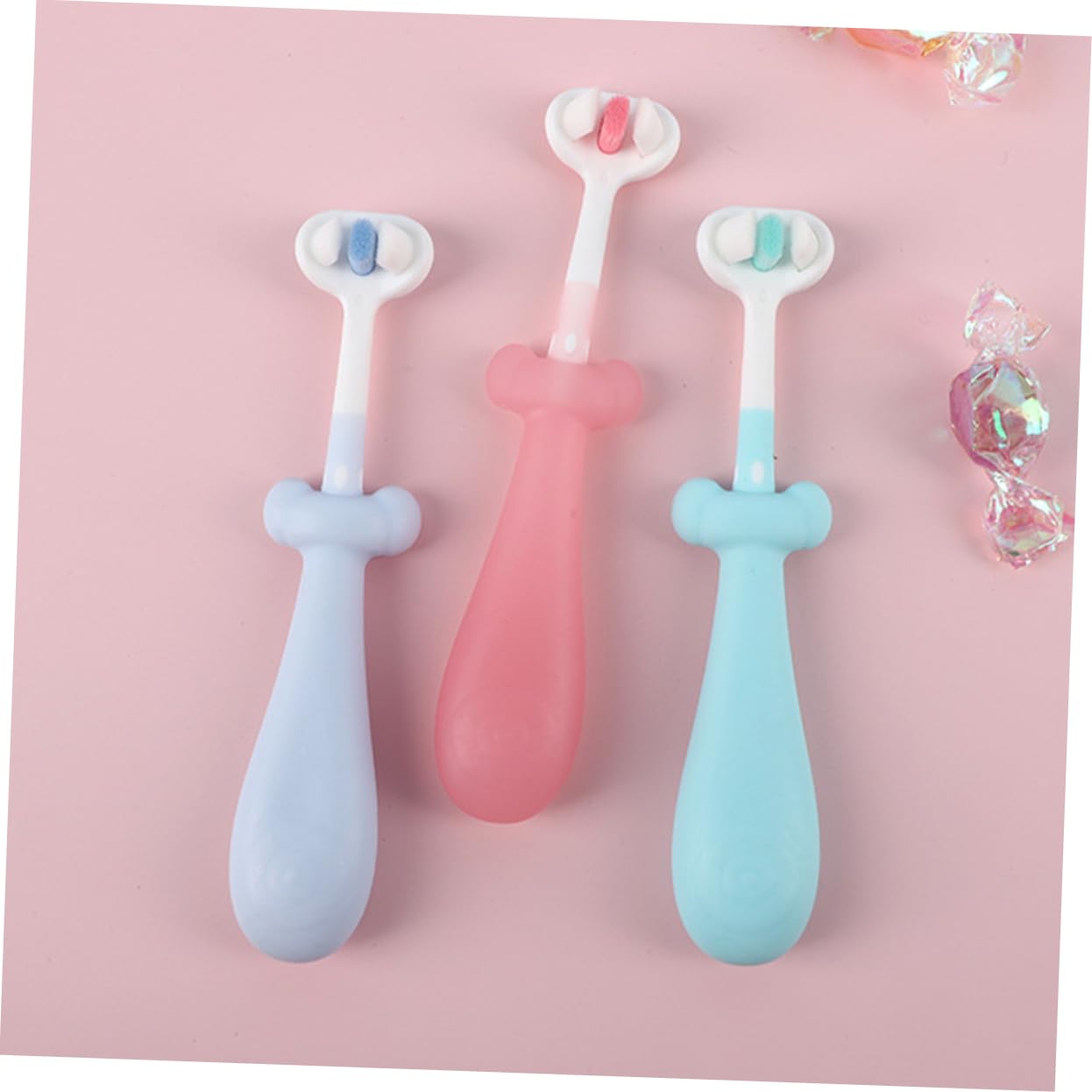 VALICLUD 4 Set Spazzolini Per Setole Morbide Spazzolino Manuale Carino E Antiscivolo Dei Denti Dei Piccoli 3 Pezzi*4