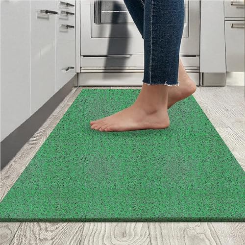 Image of VNQ! Cushion Noodle Mat for Home Entrance, Heavy Indoor Outdoor Anti Slip PVC Floor Mat for Bedroom, Kitchen, for Bathroom, Doors, Office, Door Mat, Bath Mat Colour Green|(2X14 Feet)