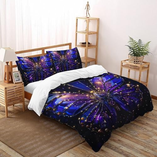 Housse de couette papillon violet 3D pour transformer votre chambre - 2