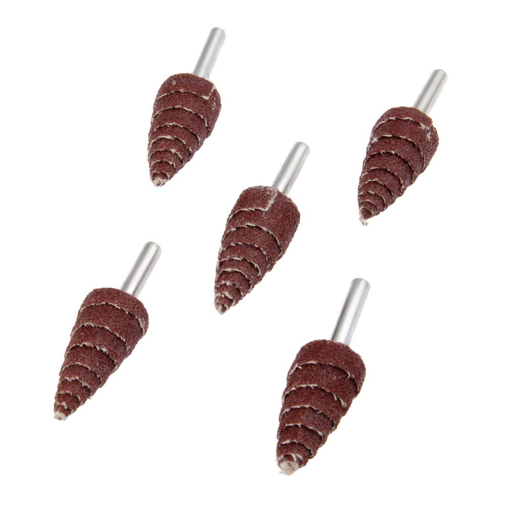 5 szt. papier ścierny stożkowe ściernice listkowe polerowanie polerowanie głowica szlifierska do narzędzia obrotowego 240 gradacja 6 mm trzonek,Tarcze polerskie(Head Diameter 25Mm)