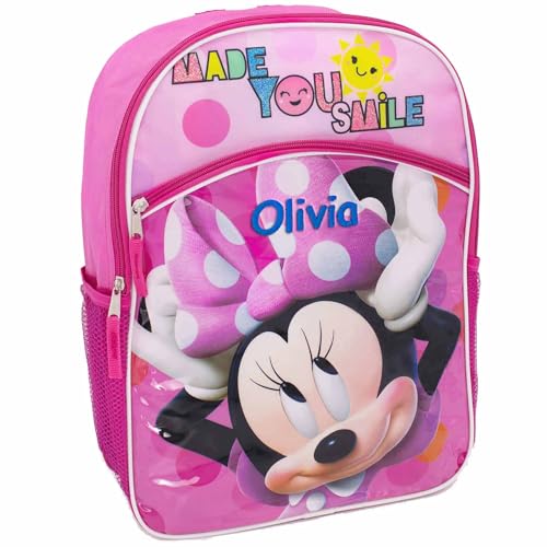 Personalized Licensed Character Backpack - 16 Inch (Minnie Made You Smile Backpack)