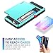 Vofolen Case Wallet Card Holder Sliding Cover ID Slot Hidden Pocket Dual Layer Protective Hard Shell Sky Blue