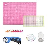✔【Accesorios útiles】Esta combinación también incluye almohadillas de goma antideslizantes, tiza triangular, 10 clips de costura y 40 agujas, que son muy adecuados para unir varias capas de tela para facilitar el corte.