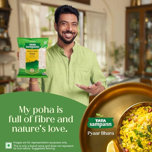 Image of Tata Sampann, High in Fibre Poha, 1kg (Pack of 3)
