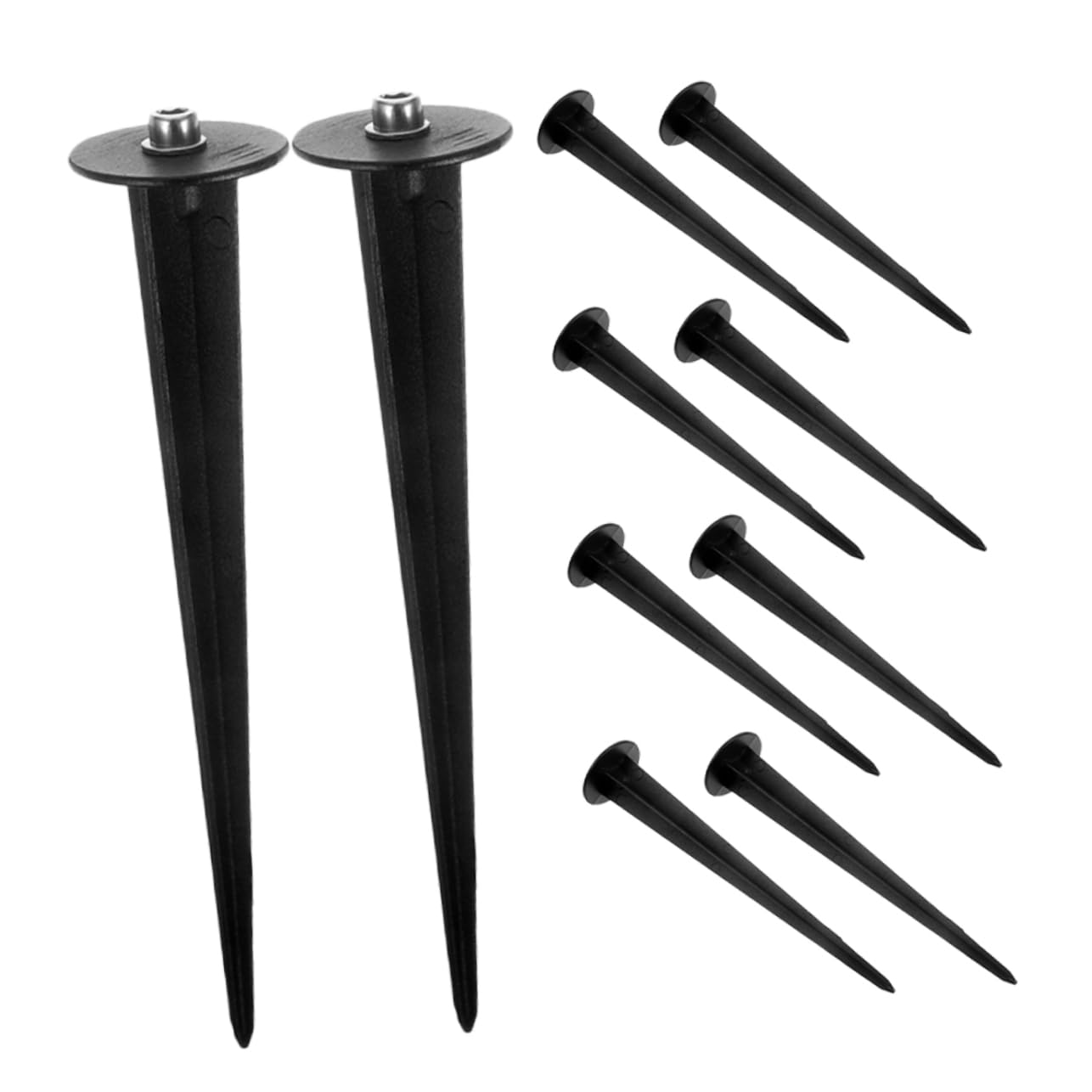 Toddmomy Aluminum Ground Stake Spikes Lights Replacement Stakes for Garden Solar Lamp 10pcs Set Outdoor Solar Spot Lights Accessories