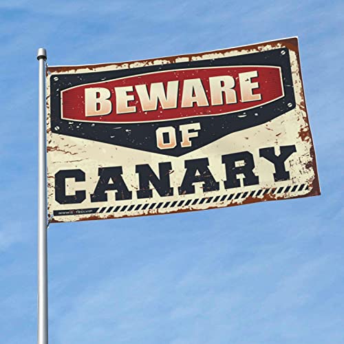 Drapeau Beware Of Canari grand format 152 x 244 cm pour panneau de porche extérieur