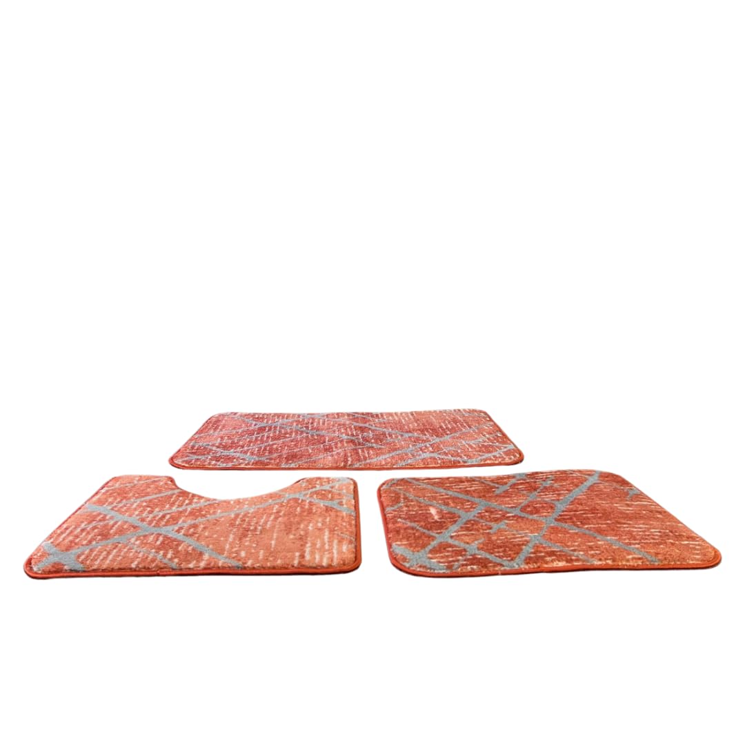Tappeto Da Bagno Antiscivolo Rotondo 80 Cm - Set 2 Pezzi Lavabile In Lavatrice, Morbido E Assorbente, Colore Antracite