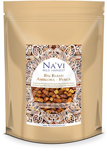 Na'vi Organics 100% Natural Bee Bread (Ambrosia) - Premium Grade, Organic Medicinal Quality superfood and Immune Booster, 100 g