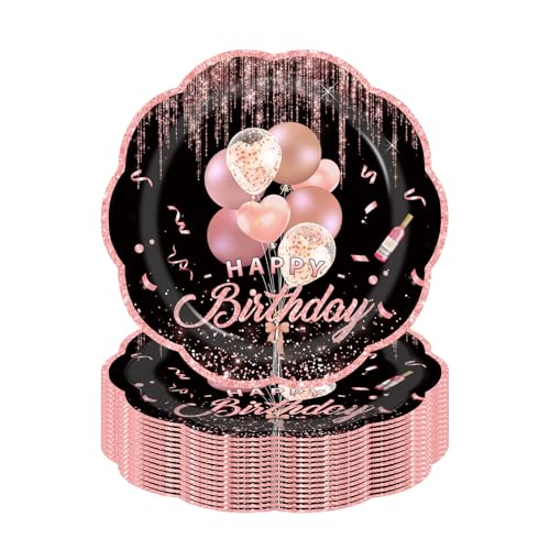 LDFDRT Lot de 50 assiettes en carton de 18 cm assiette jetable anniversaire - Assiettes de fête en papier - Décoration pour mariage, jardin, fête...