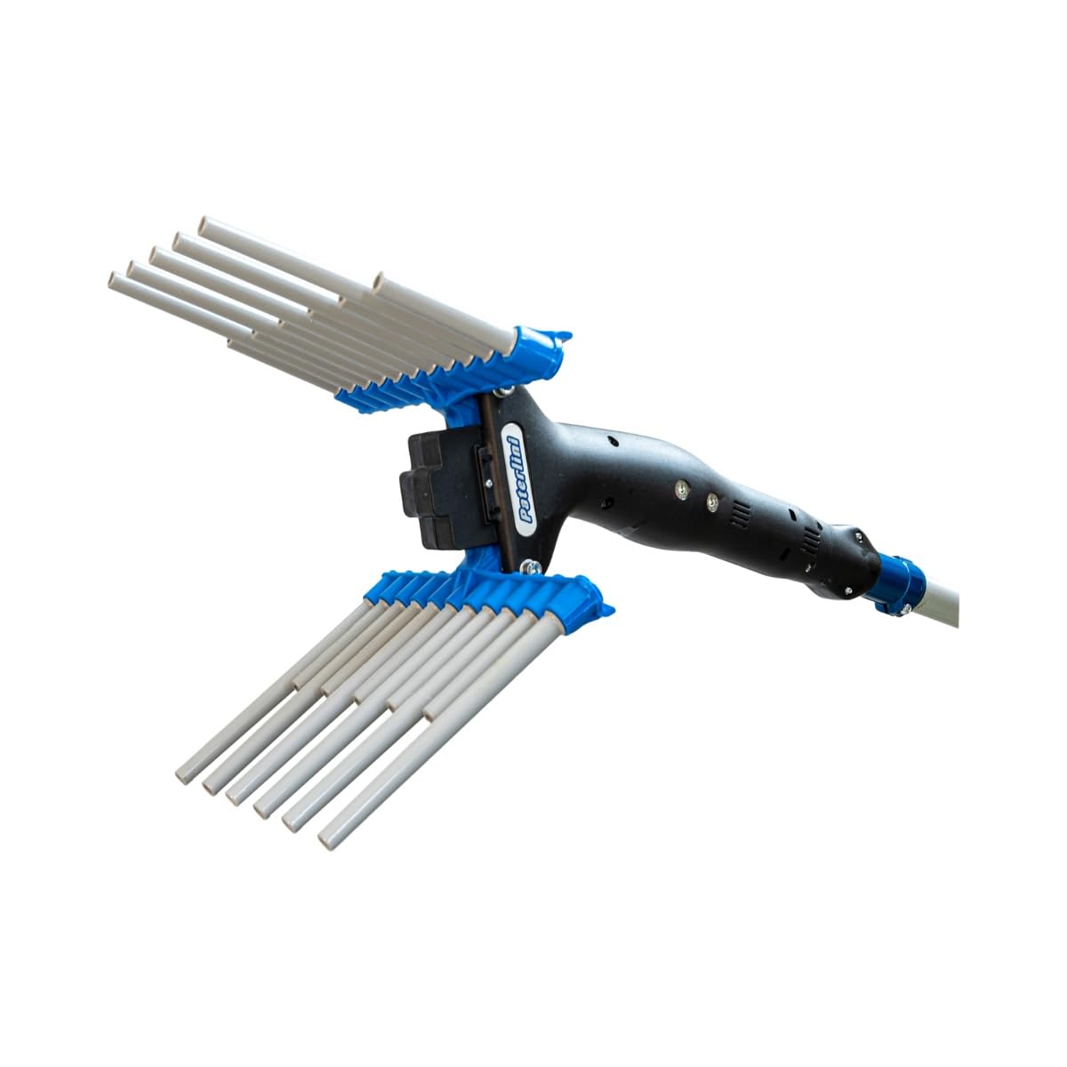 PATERLINI Abbacchiatore Elettrico Professionale per Raccolta Olive 12V - Scuotitore Raccogliolive Elettrico Leggero e Potente - Raccolta Olive Veloce (UP-22 - Asta TELESCOPICA Mt. 2.25-3.15)