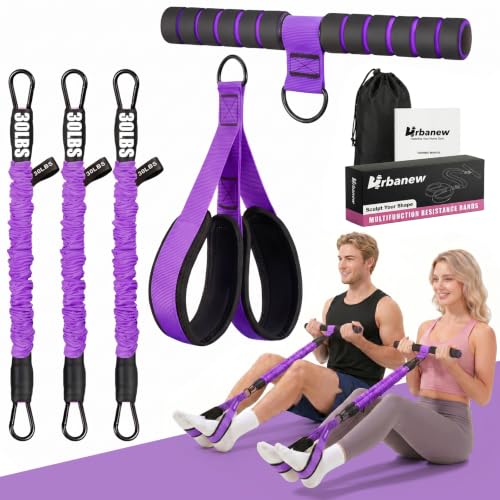Image of Pedal Resistance Band with Handle, 90LBS Adjustable Exercise Band | Full-Body Resistance Exercise,Adjustable 30 /60 /90LB,Portable Equipment,Multiple Colors
