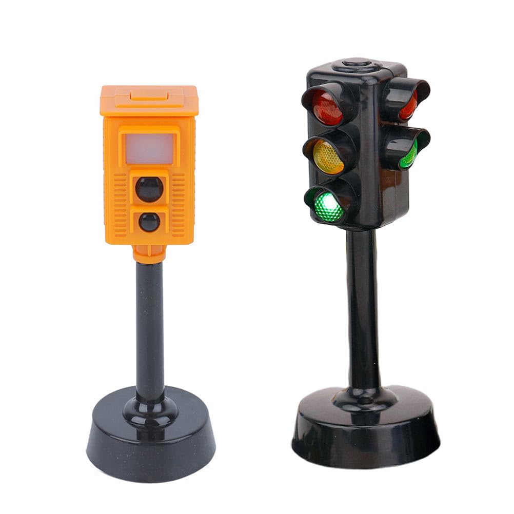 Tomaibaby Kinderspielzeug Verkehrssignal Ampel Mit Blinklicht Und Sound Für Frühkindliche Verkehrserziehung Und Rollenspiele 2 Stück 4.84X1.81X1.81In