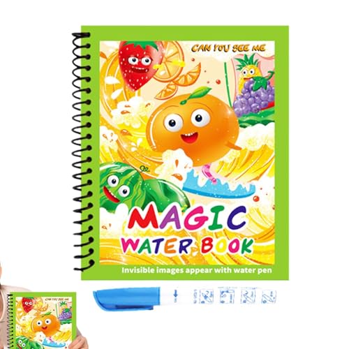 Generico Libri sugli scarabocchi sull'acqua, libri da colorare sull'acqua riutilizzabili | Libro di pittura ad acqua - Libri riutilizzabili con penne, libri di pittura, giocattolo educati