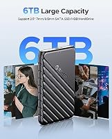 ORICO Festplattengehäuse 2,5 Zoll, 6Gbps USB C 3.1 Gen 1 Festplatten Gehäuse für 9.5mm 7mm 2.5 Zoll SATA SSD HDD, UASP Trim unterstützt,mit USB 3.1 Kabel,Werkzeugloses Externe SSD Gehäuse ABS (Schwarz – Ansicht 4