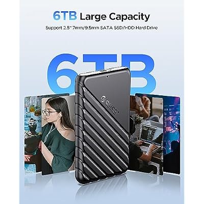 ORICO 2.5 inch External Hard Drive Enclosure USB 3.0 to SATA III for 7mm and 9.5mm SATA HDD SSD Tool Free [UASP Supported] Black (25PW1-U3)