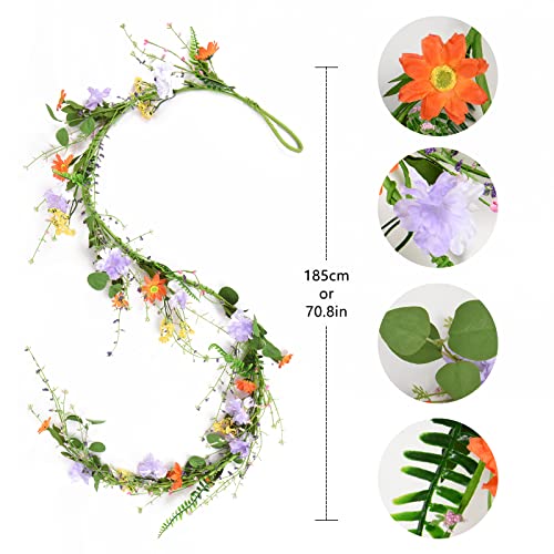 Martine Mall 2 Pack 6Ft Artificial Daisy Vine Artificial Flower Garland Artificial Flower Hanging Ivy Fake Daisy Garland Spring Garland With Mixed Flowers And Green Leaves For Wedding Party Home Decor #TOP3