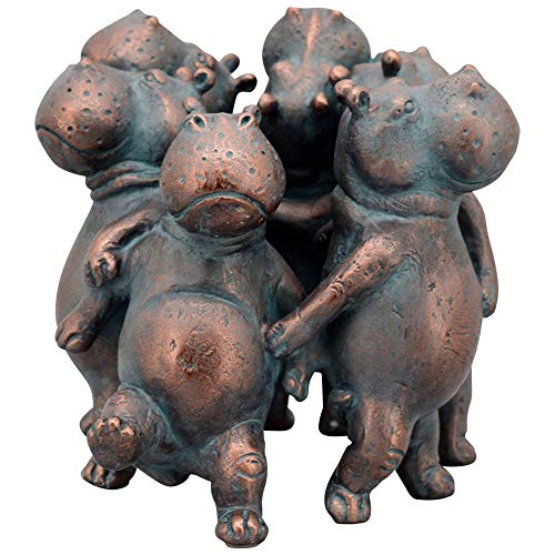 Preisvergleich Produktbild Glücksgriff Dekor / Hippo SANNIE Family / Tanzende Nilpferde / Gartenfigur / 21x18xH18,5cm