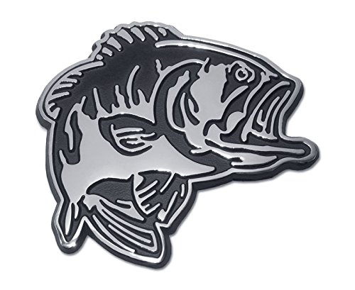 Bass Fish Premier Chrome Metal Auto Emblem