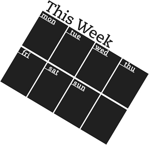 MAGICLULU Calendario de 3 meses, pizarra de tiza semanal, menú, letrero de pizarra de acrílico para pared, comida, suministros escolares para niños,