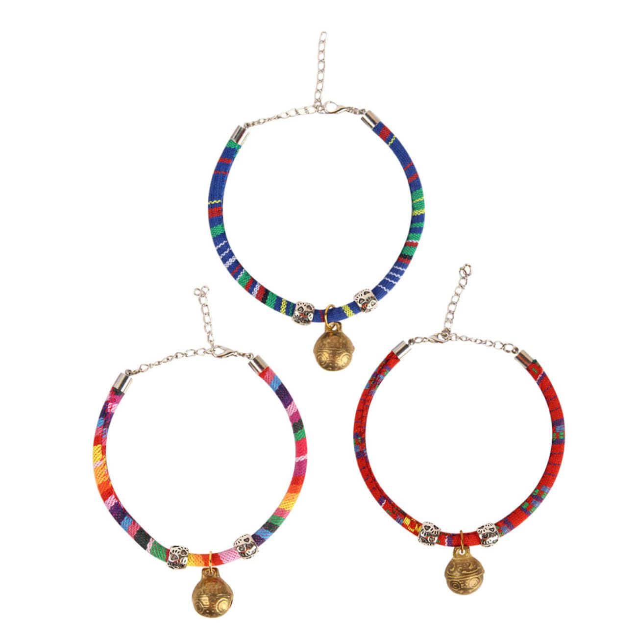 Collares de algodón y cobre NUOBESTY artesanía textil felina
