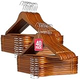 pack house music MADERA MACIZA DE ALTA CALIDAD: Cada percha está fabricada en madera robusta y pulida, diseñada para ofrecer elegancia, resistencia y una larga vida útil para tu armario.