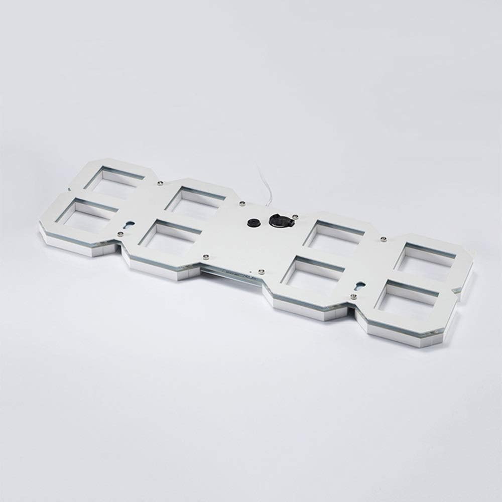 Wall Clock LED Hollow Three-Dimensional Digital Wall Clock, Creative Remote Control Multi-Function Clock, for Home/Outdoor/Public Occasions (45 * 15 * 1.5CM) (Color : White) (Color : Green)