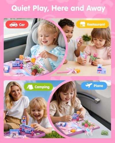 hahaland Unicorn Magnetic Blocks Travel Set Toy for Kids Ages 3-8, 50 Pcs — view 3