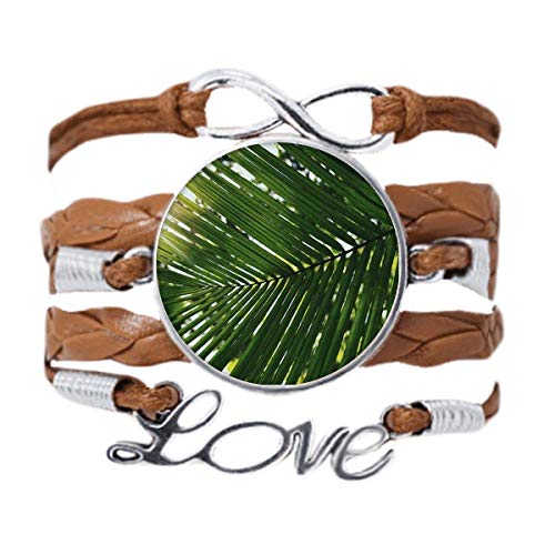 Bracelet corde en cuir noir photo nature de plante pour votre style bohème au quotidien