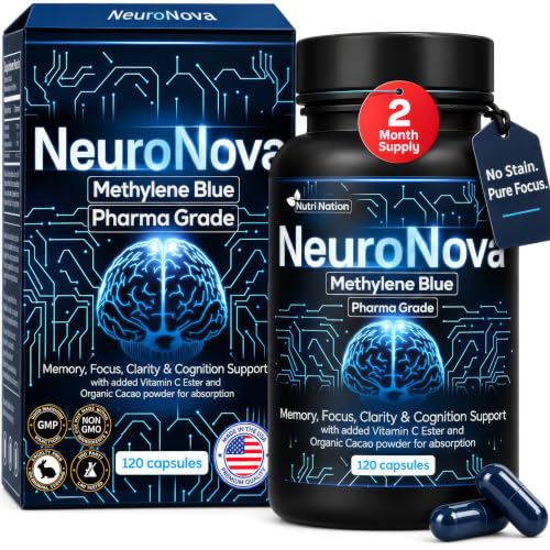Nutri Nation Methylene Blue Capsules, Pharmaceutical Grade, 120 Count