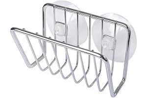 Toplife Sponge Holder for Kitchen Sink, Stainless Steel Suction Cup Sponge Caddy - Silver
