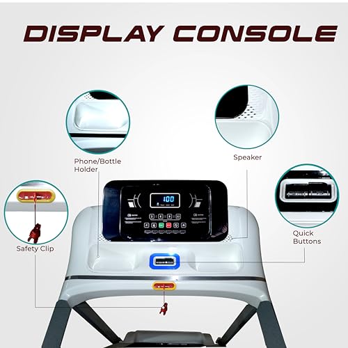 Image of Vinex Luxury Motorised Treadmill for Home | Foldable with Digital Display | Max User Weight 90kg | Speed 0.8-12 Km /h | Built-in Workout Programs | Model: Ecos
