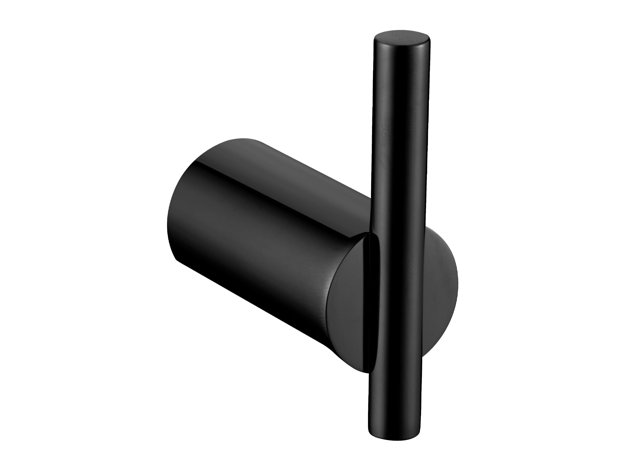 IMEX - Percha Baño Adhesiva sin Taladro Negra | Colgador de Toallas para la Ducha | Accesorio de Cuarto de Baño Resistente a Humedad y Corrosión | Doble Sistema de Fijación (Atornillado o Pegado)