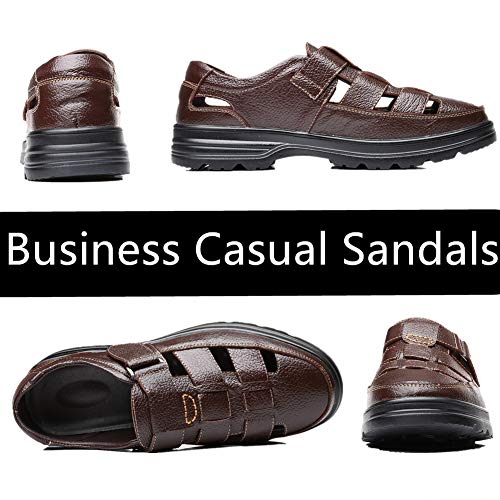 Veslexth Men Business Working Sandals Man Summer Office Breathable Loafers Leather Walking Slip-on Casual Oxfords Male Cocktail Party Fashion Dress Formal Shoes4