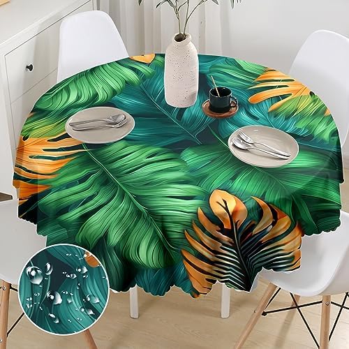 Round Tablecloth Washable 150cm, Boho Circular Tablecloth Water Resistant Wrinkle Free Mandala Polyester Table Cloth Decorations for Garden Party Dinner Indoor and Outdoor 60 inch