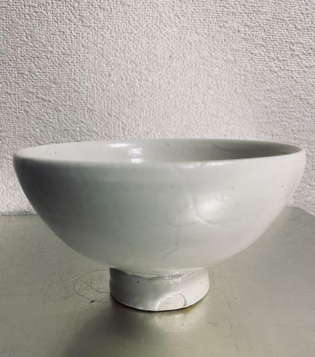 Yuriko Morioka White Porcelain Rice Bowl, Matcha Bowl, Tea Ceremony, Purchased at Odawara Nanohana